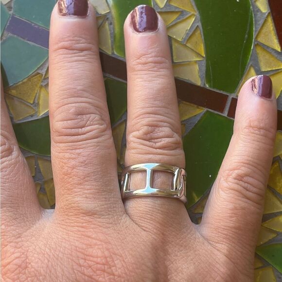 The Double Link Ring in 925 Silver - Picture 3 of 7